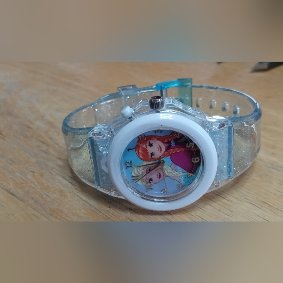 X Disney Accutime light up watch, 3 hand movement, Elsa & Anna sparkle jelly - Picture 2 of 6